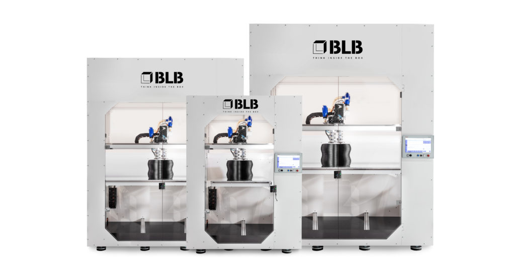 BLB Industries 3d-skrivare The Box i olika storlekar som kommer som standard.