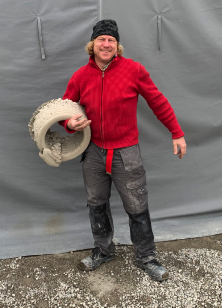 Tobias von Haslingen, en glad entreprenör med sitt 3d-printade betongrör.